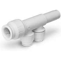 John Guest 22mm x 15mm 2 Port Manifold With Stem PEM582215AW in White