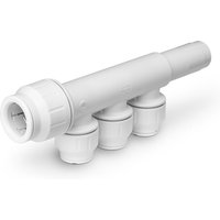 John Guest 22mm x 15mm 3 Port Manifold With Stem PEM582215BW in White