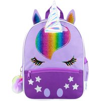 Harry Bear Women's Unicorn Backpack With Pom-Pom Keyring in Purple