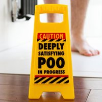 Boxer Gifts Men's Deeply Satisfying Poo Desk Warning Sign - Novelty Gift