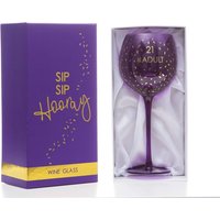 Boxer Gifts 21st Birthday Gift Boxed Purple Wine Glass | Size: 600ml