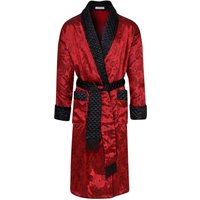Bown of London Men's Gable Long Smoking Jacket in Burgundy | Size: Medium/Large