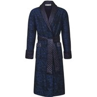 Bown of London Men's Sherlock Long Smoking Jacket in Blue | Size: XL/2XL