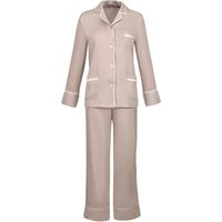 Bown of London Women's Satin Pyjamas Artemis in Beige | Size: Large