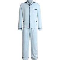 Bown of London Men's Satin Pyjamas Hades in Blue | Size: Large