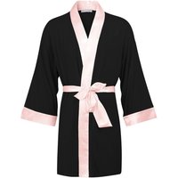 Bown of London Women's Lightweight Short Dressing Gown - Persephone in Black | Size: XL