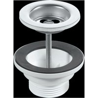 McAlpine BSW1PC 60mm Stainless Steel Flange Centre Pin Basin Waste with Blac in Black