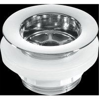 McAlpine BW5 1.5" Backnut Bath Waste: 70mm Chrome Plated Plastic Flange x 1. in White