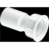 McAlpine R6A 3/4" Straight Female Overflow Coupling with loose nut in White
