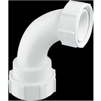 McAlpine T5M 1.5" 90° Multifit Bend x BSP coupling nut in White