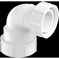 McAlpine T5M-A 1.5" 95° Multifit Bend x BSP coupling nut in White