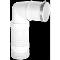 McAlpine WC-CON8F18-S-BTW 97-107mm Inlet 90° Flexible WC Connector for Back in White