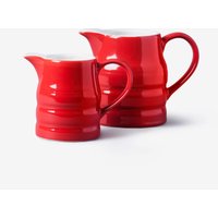 WM Bartleet & Sons Porcelain Traditional Churn Jug Set of 2 in Red