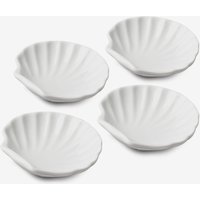 WM Bartleet & Sons Porcelain Shell Dishes Set of 4 in White