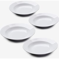 WM Bartleet & Sons Porcelain Wide Rim Pasta Soup Bowl Set of 4 in White