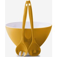 Zeal Melamine Salad Bowl & Servers Set in Mustard
