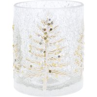 Joe Davies Christmas Crackle Tealight Holder Large White Tree