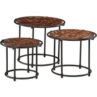 Berkfield Home Nesting Tables 3 pcs Solid Wood Reclaimed in Brown
