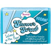 Bomb Cosmetics Shower Soap Scrub - Island In The Sun in Blue | Size: 100g