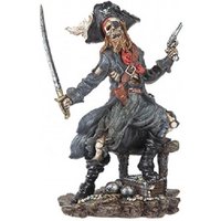 Collectable 21Cm Skeleton Pirate Figurine Sword & Pistol