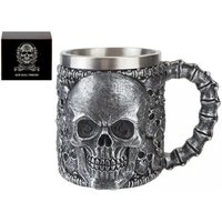 Gunmetal Skull Tankard 16Cm Collectable Ornament
