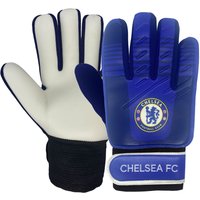 Chelsea FC Boy's Kids Goalkeeper Goalie Gloves in Blue | Size: 5-10 Years