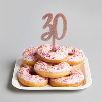 Rose Gold Number 30 Glitter Acrylic Cake Topper