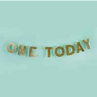 Gold Glitter One Today Card Banner 2m