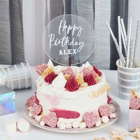 Silver Customisable Acrylic Cake Topper