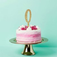 Gold Number 0 Glitter Acrylic Cake Topper