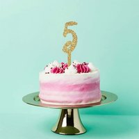 Gold Number 5 Glitter Acrylic Cake Topper