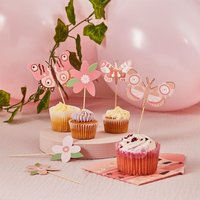 Flower & Butterfly Food Picks Pack 12
