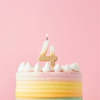 Gold Ombre Number 4 Celebration Candle