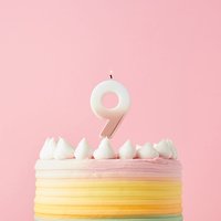 Rose Gold Ombre Number 9 Celebration Candle