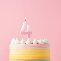 Pink Ombre Number 4 Celebration Candle