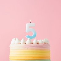 Ombre Number 5 Celebration Candle