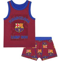 FC Barcelona Boy's Kids Boxer Shorts & Vest Set in Blue | Size: 6-7 Years