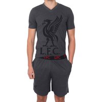 Liverpool FC Men's Adults Short Pyjama Set in Grey | Size: Large