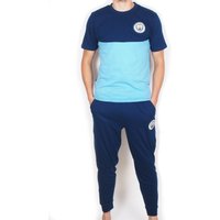 Manchester City FC Men's Adults Premium Pyjama Set in Blue | Size: 2XL
