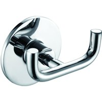 Luxury Living Milano Bathroom Double Robe Hook in Silver