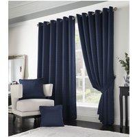 Luxury Living Adi Lined Ring Top Eyelet Curtains in Navy | Size: 229 cm width x 229 cm drop