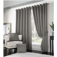 Luxury Living Adi Lined Ring Top Eyelet Curtains in Silver | Size: 229 cm width x 274 cm drop