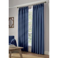 Luxury Living Pencil Pleat Blackout Curtains in Blue | Size: 117 cm width x 183 cm drop