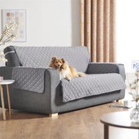 Luxury Living Luxury Quilted 4 Seater Sofa Protector Cover in Grey