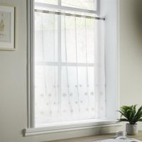 Dainty Daisy Embroidered Voile Panel cm width x 91 cm drop