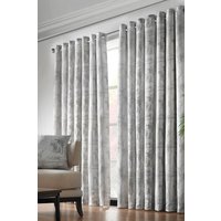Alan Symonds Fiji Lined Eyelet Ring Top Curtains in Silver | Size: 168 cm width x 183 cm drop