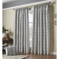 Luxury Living Reflect Jacquard Fully Lined Ready Made Pencil Pleat Curtains in Silver | Size: 117 cm width x 137 cm drop