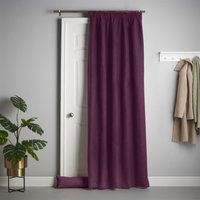 Velvet Chenille Thermal Fleece Lined Single Pencil Pleat Door Curtain cm width x 213 cm drop
