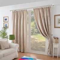 Chenille Jacquard Lined Pencil Pleat Curtains cm width x 183 cm drop