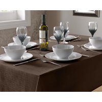 Durable Easy Care Fade Resistant Linen Look Tablecloths 180cm Round